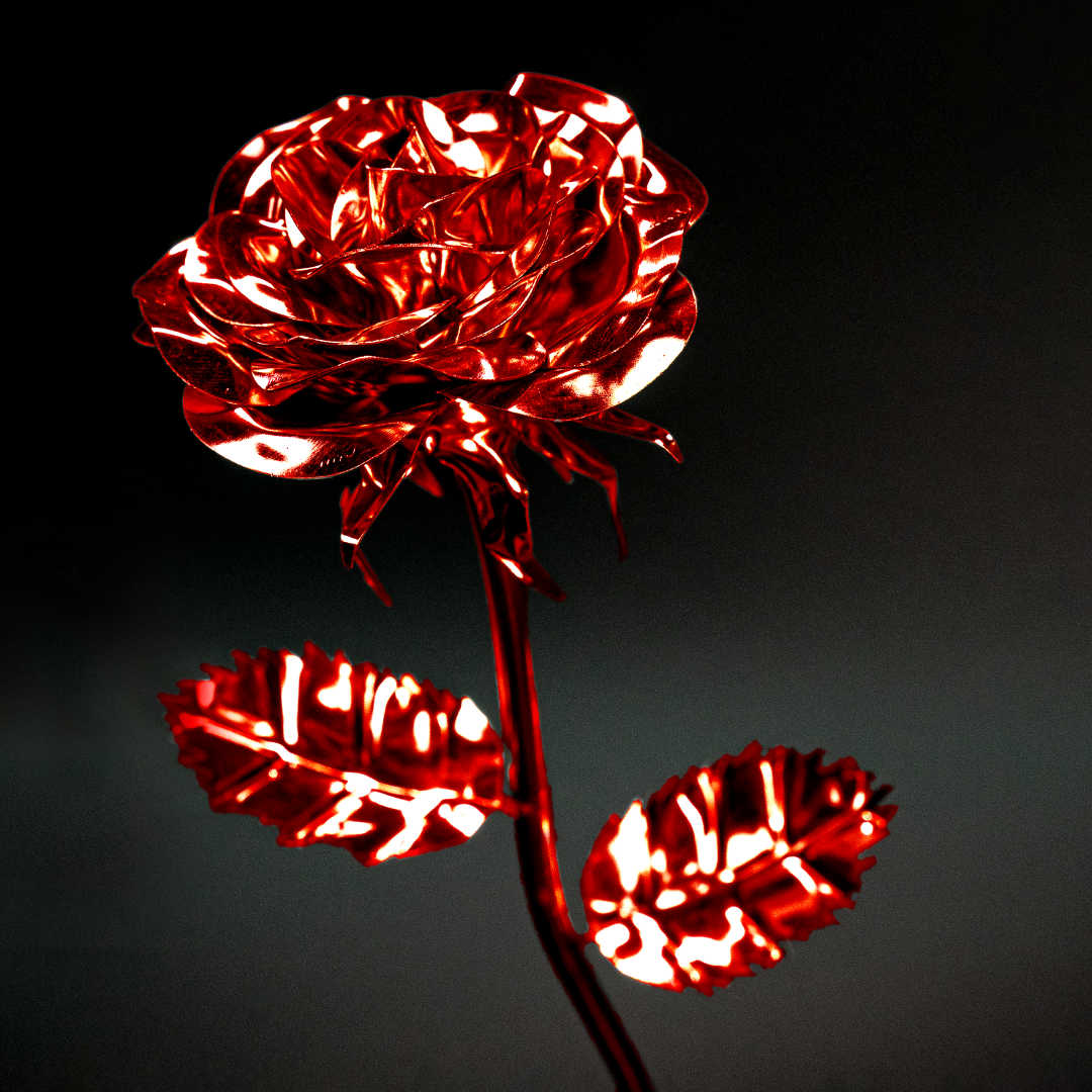 einzelne lackierte Stahlrose #handmade