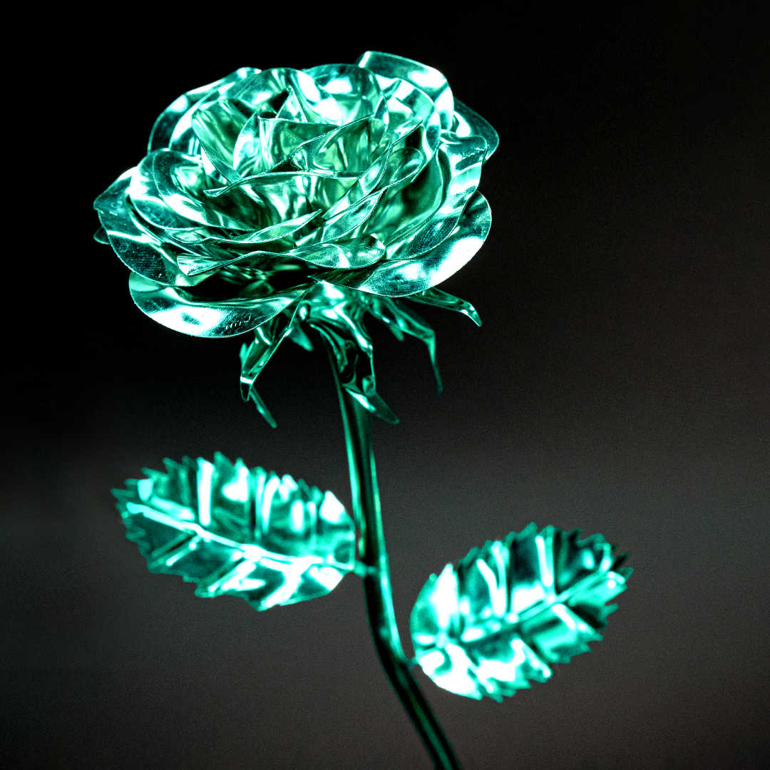 einzelne lackierte Stahlrose #handmade