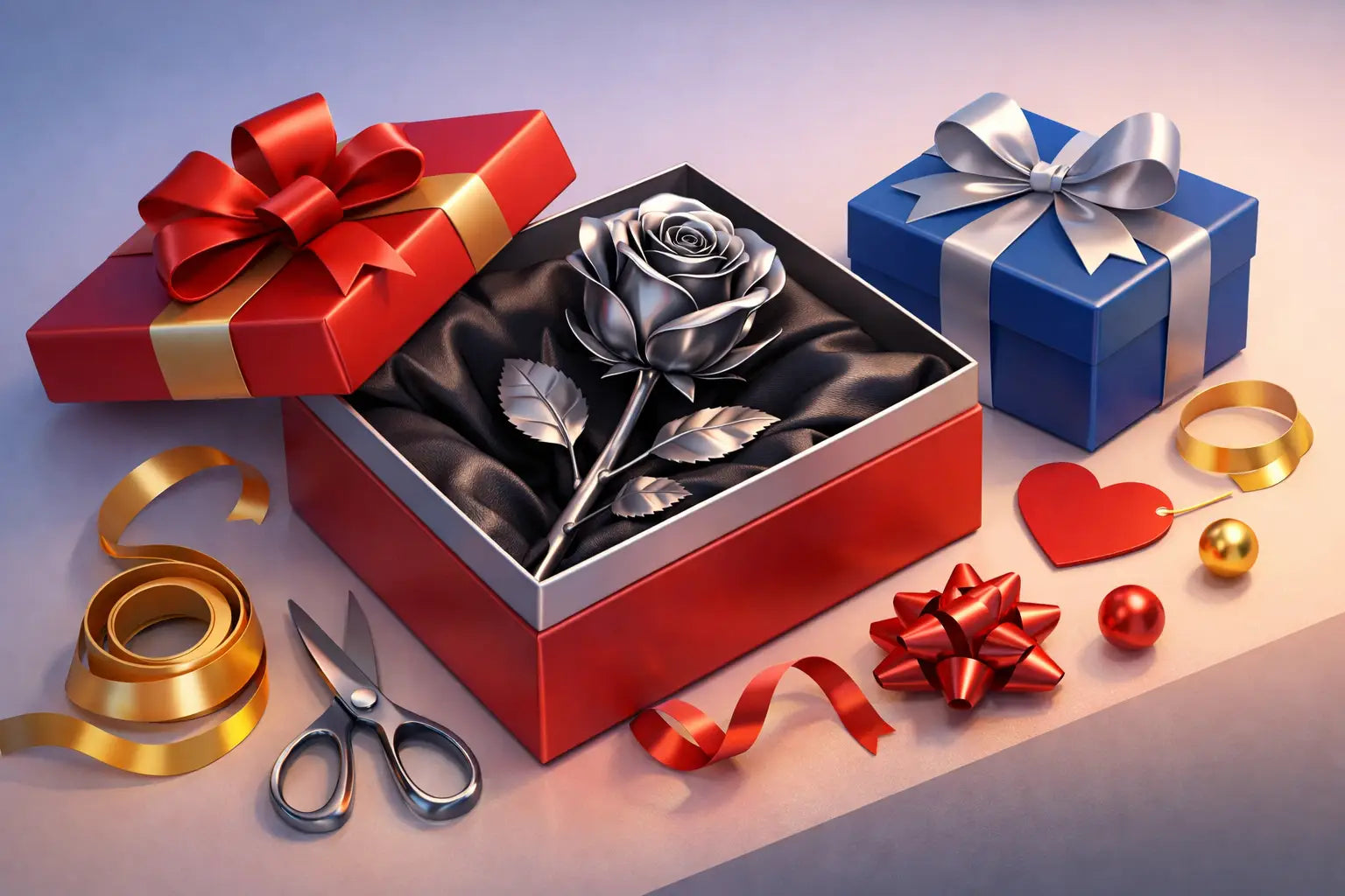 Stahlrose als Geschenk verpacken - Ideen