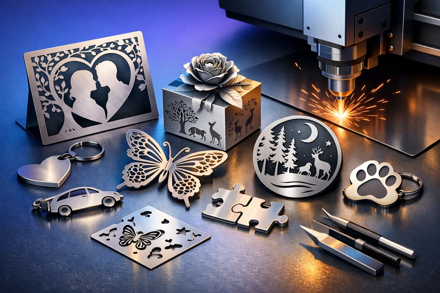 Laserschneiden Geschenk aus Metall wählen