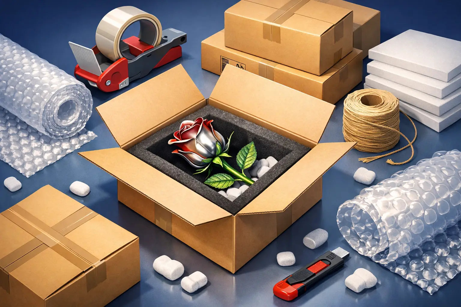 Stahlrose sicher versenden - die richtige Verpackung