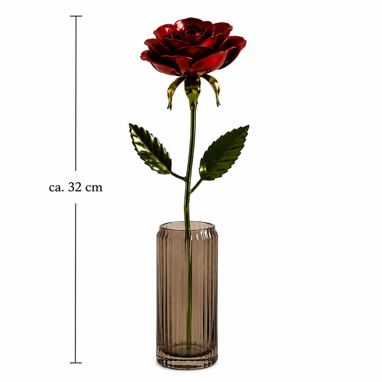 Handgemachte zweifarbige Stahlrose – Dekoration & Geschenkidee