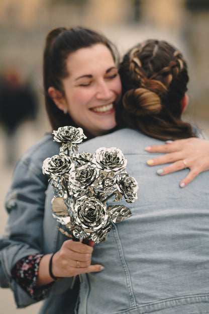 Stahlrosenstrauß mit 3 Stahlrosen