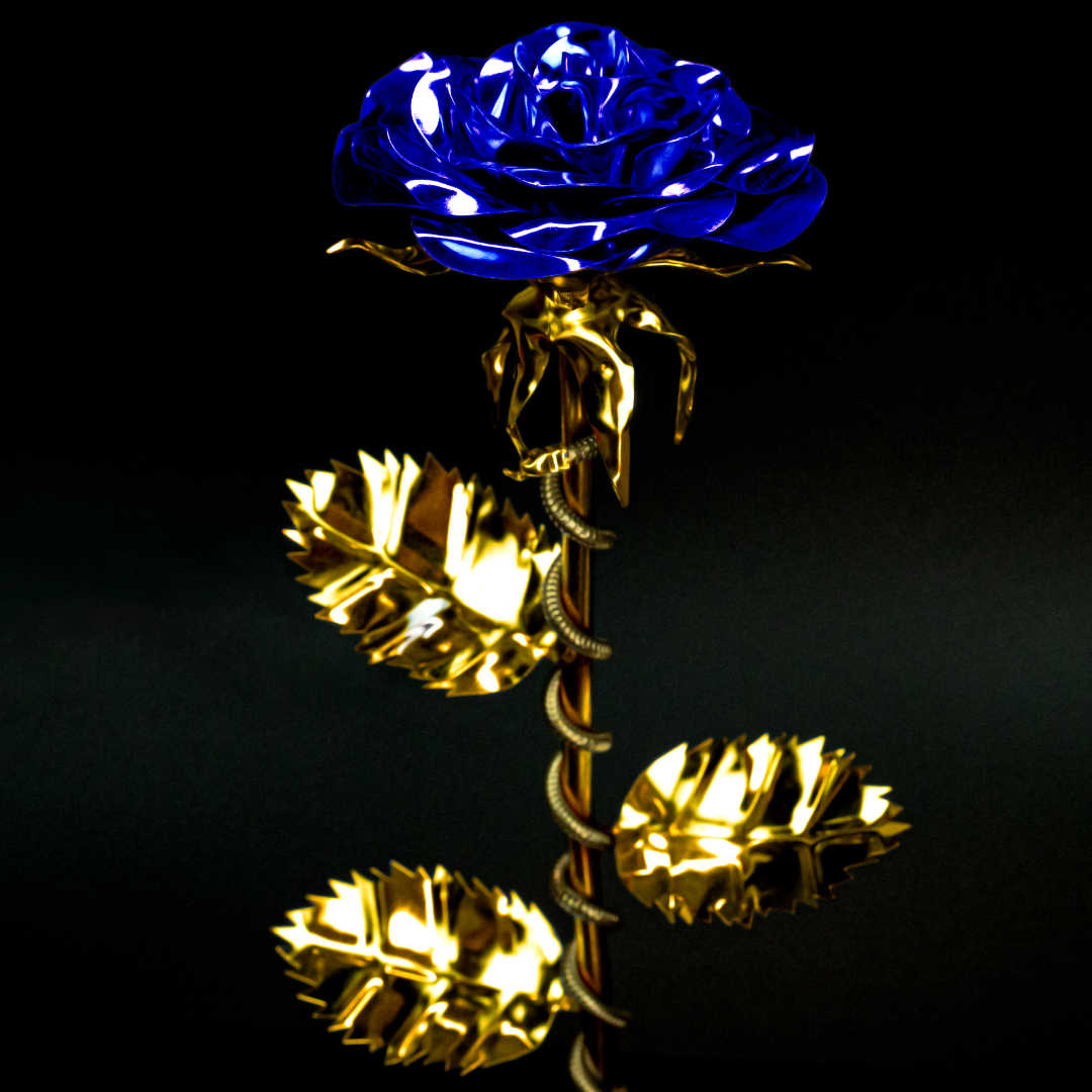Stahlrose zweifarbig mit Zierkette