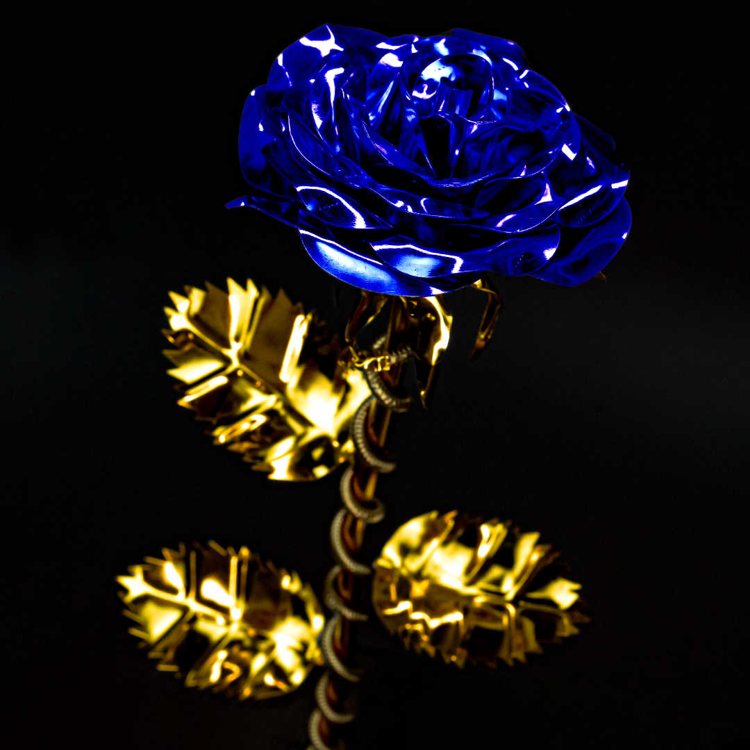 Stahlrose zweifarbig mit Zierkette