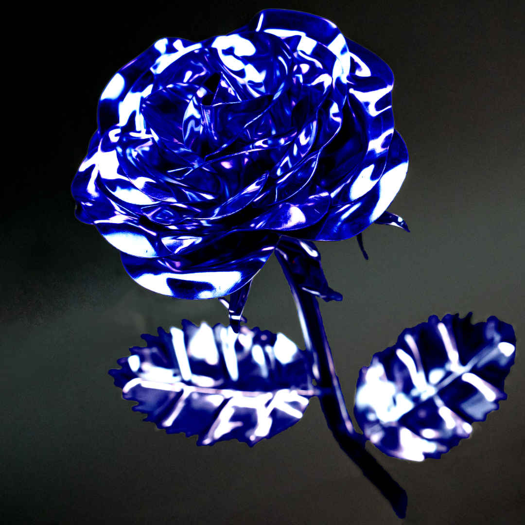 einzelne lackierte Stahlrose #handmade