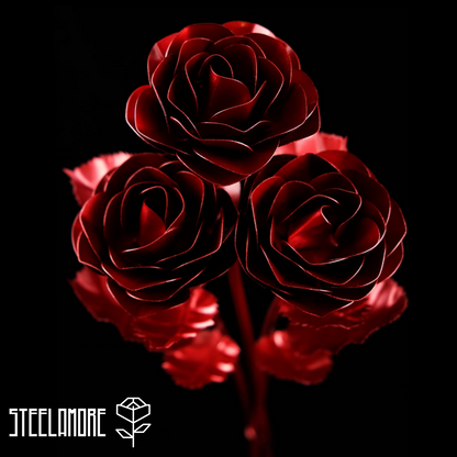 Stahlrosenstrauß mit 3 Stahlrosen
