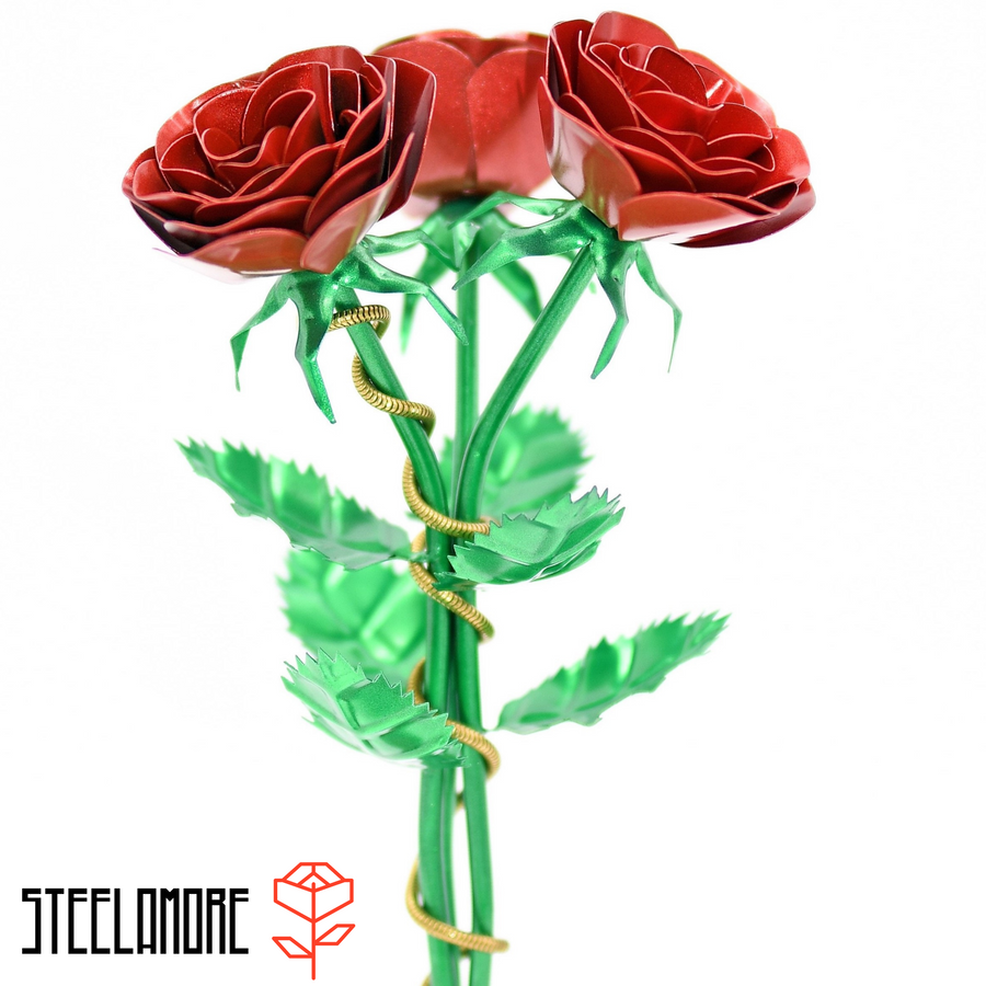 Stahlrosenstrau Mit 3 Stahlrosen Steelamore de stahlrosenstrau-mit-3-stahlrosen-steelamore-de